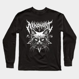 Black Meowtal Long Sleeve T-Shirt